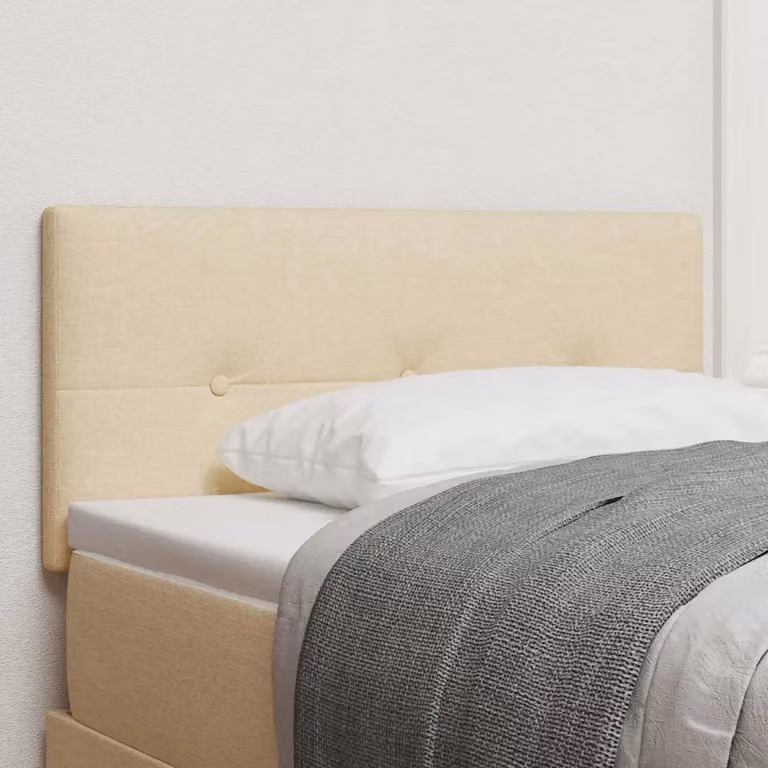 Testiera per letto regolabile in altezza vidaXL in tessuto beige con struttura in legno di pino, Larghezza: 100 cm
