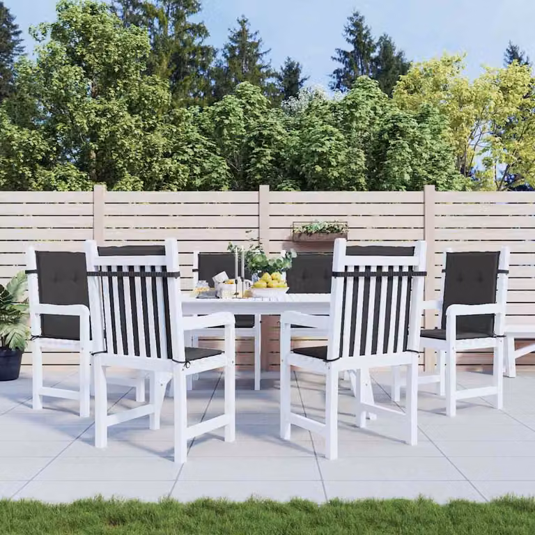 Set di 6 cuscini per sedia vidaXL neri in tessuto Oxford impermeabile e traspirante L/P/H: 100 x 50 x 3 cm