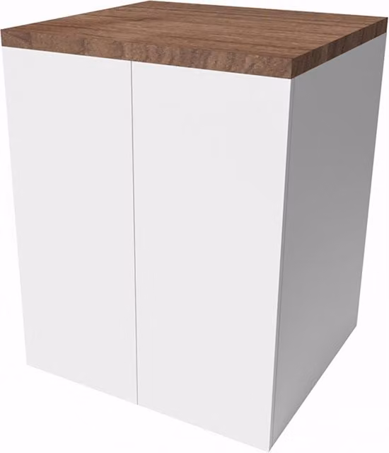 Mobile multiuso Wanda con due ante effetto legno e bianco L: 71 cm, P: 65 cm, H: 91 cm