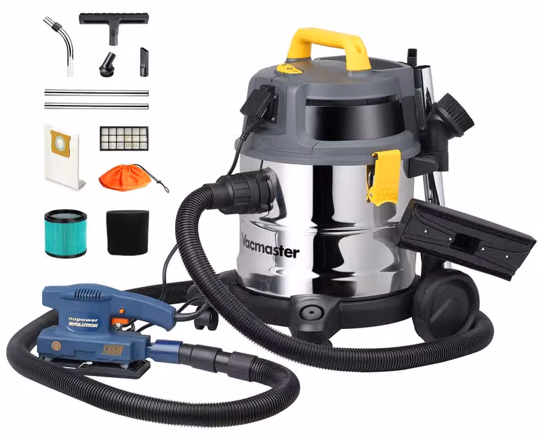 Aspirapolvere ad acqua, ad aria compressa e a vuoto VACMASTER da 1600 W in acciaio inossidabile
