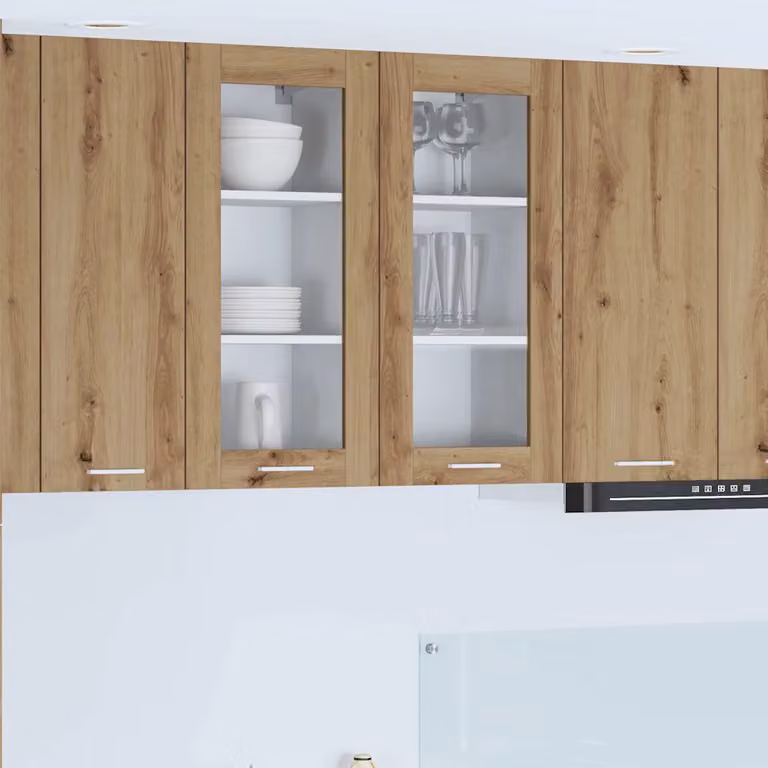 vidaXL Armadio pensile da cucina moderno in rovere marrone con ante a battente e ripiani interni L/P/H: 40 x 31 x 80 cm