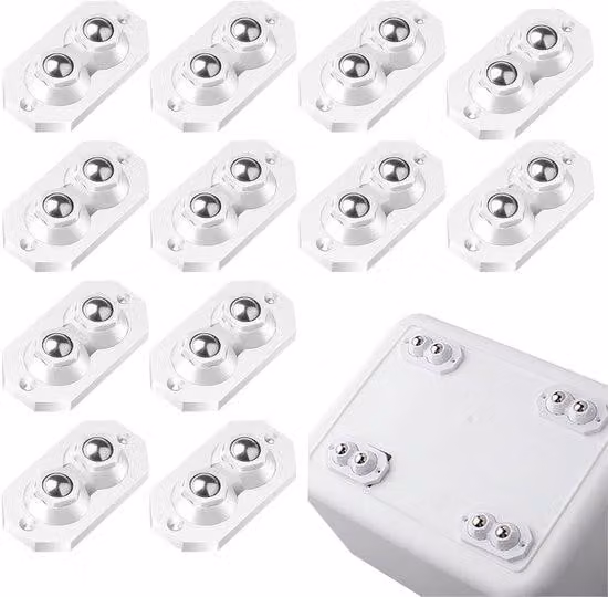 16 rotelle autoadesive in acciaio, rotelle piatte girevoli a 360°, supporti autoadesivi universali per gambe di mobili, elettrodomestici da cucina, contenitori di stoccaggio, bidoni della spazzatura e scope