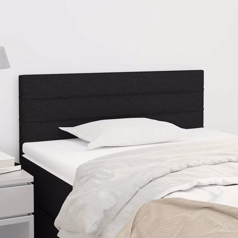 Testiera per letto vidaXL in tessuto nero con struttura in legno e materiali misti L 100 cm, P 5 cm, H 78-88 cm