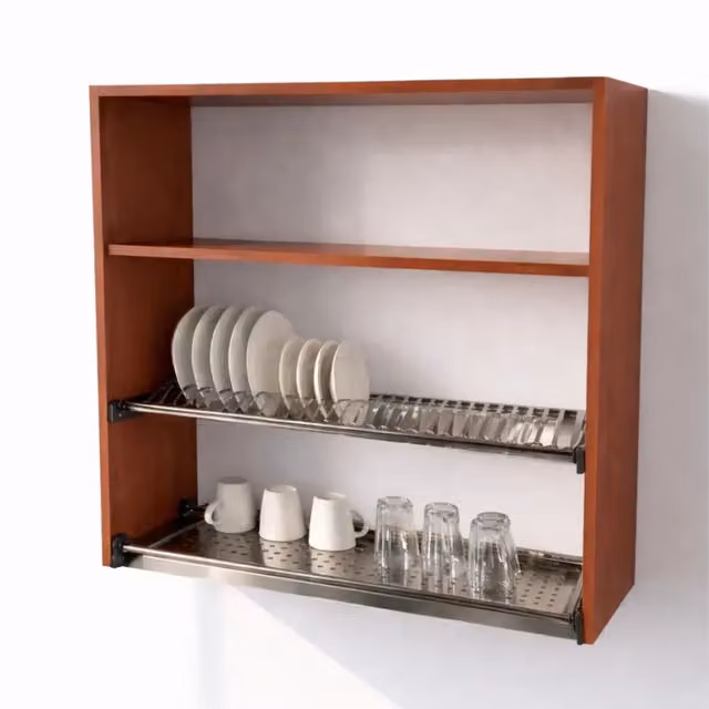 Calandrelli Pensile Scolapiatti in Legno Ciliegio Marrone H 90 x L 80 x P 33 cm