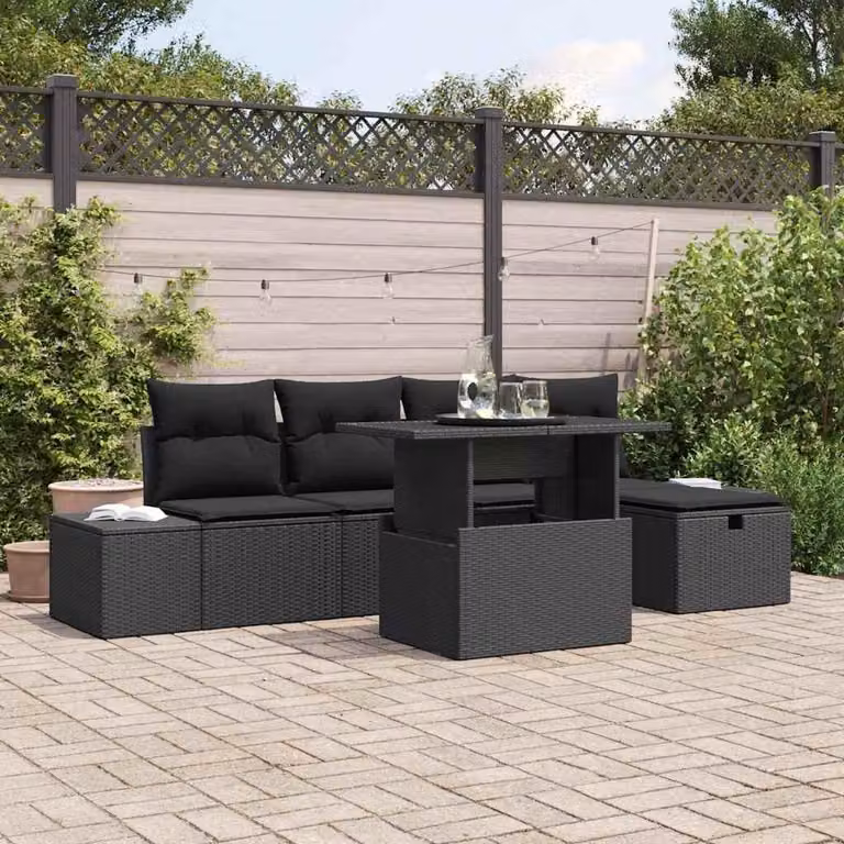 Maison Exclusive - Set da giardino con divano, 6 pezzi, in rattan sintetico