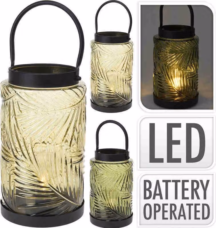 Lanterna a stelo con lampadina LED in vetro 26 cm giallo KO-HZ1952280yellow