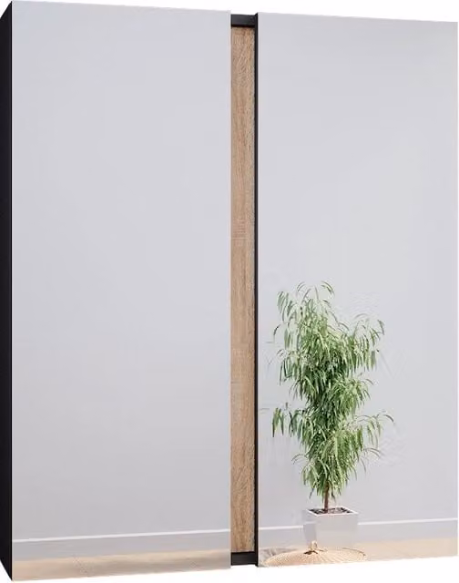 Specchio contenitore bagno Gloria Vicco colore antracite con 2 ante e ripiani interni L: 70.4 cm, H: 84 cm