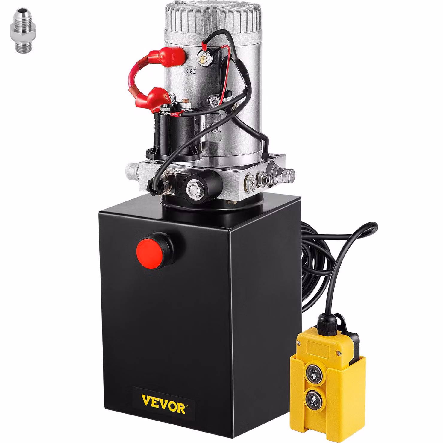 Pompa idraulica VEVOR 6L, unità idraulica a semplice effetto, 12 V CC, pompa manuale per serbatoio dell'unità idraulica a semplice effetto, 6 litri, 3200 PSI, connessione a 6 porte max