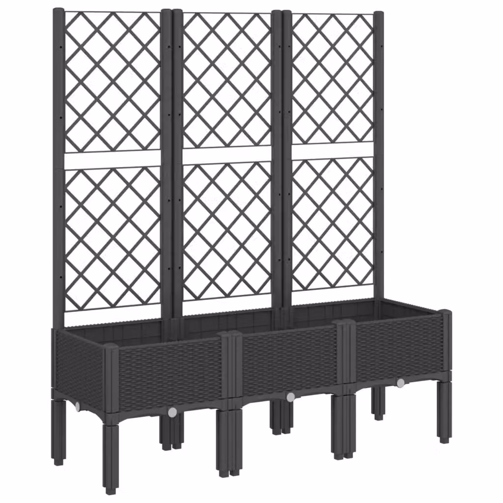 Fioriera da giardino con traliccio Design Mania nera in plastica L: 120 cm, P: 40 cm, H: 142 cm – 2