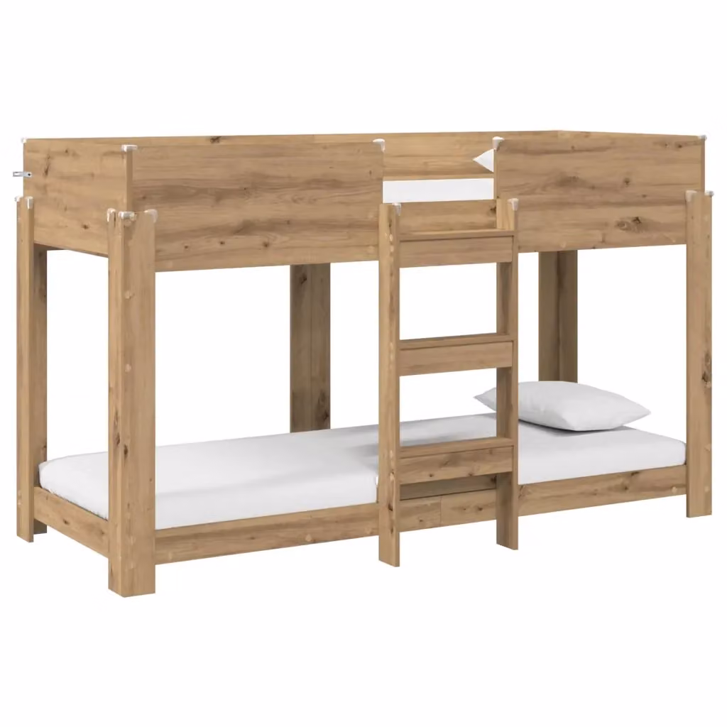 Letto a Castello per Bambini vidaXL in Legno Rovere Marrone L: 196 cm, P: 89 cm, H: 117 cm – 2