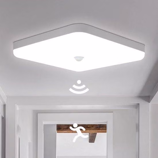 Plafoniera a LED con sensore di movimento, luce bianca fredda, 30 W, IP56
