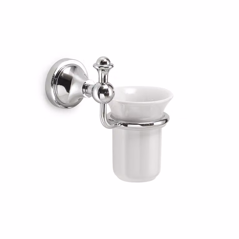 Portaspazzolini da muro in acciaio inox e Cromall NV10 Gedy serie NEVIS Cromato