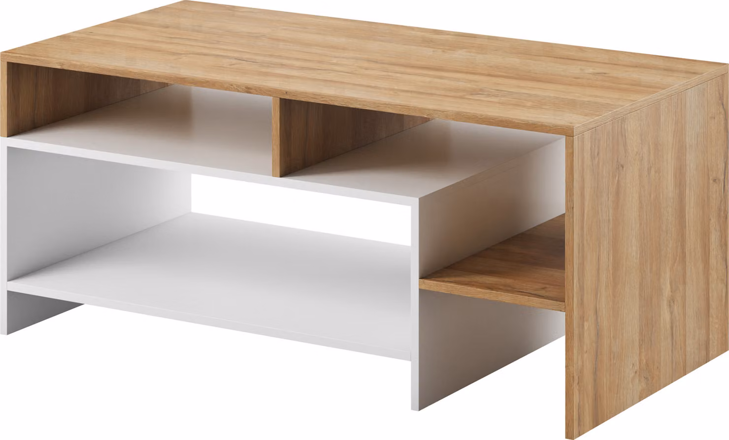 Masseno Tavolino ALBINA 120 cm Tavolino da caffè per soggiorno Tavolino da salotto Tavolino da soggiorno Colore rovere
