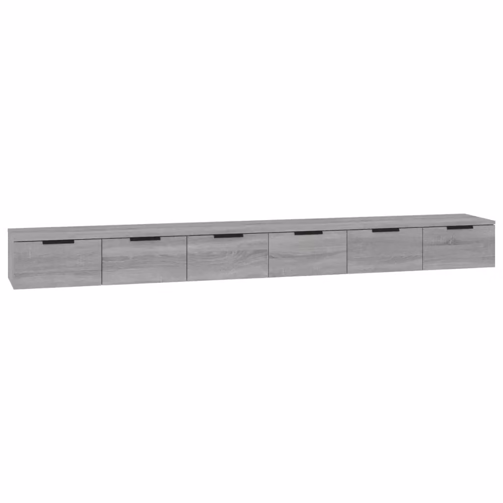 Set di 2 Mobili a Muro vidaXL in Legno e MDF Grigio, L 102 cm x P 30 cm x H 20 cm – 2