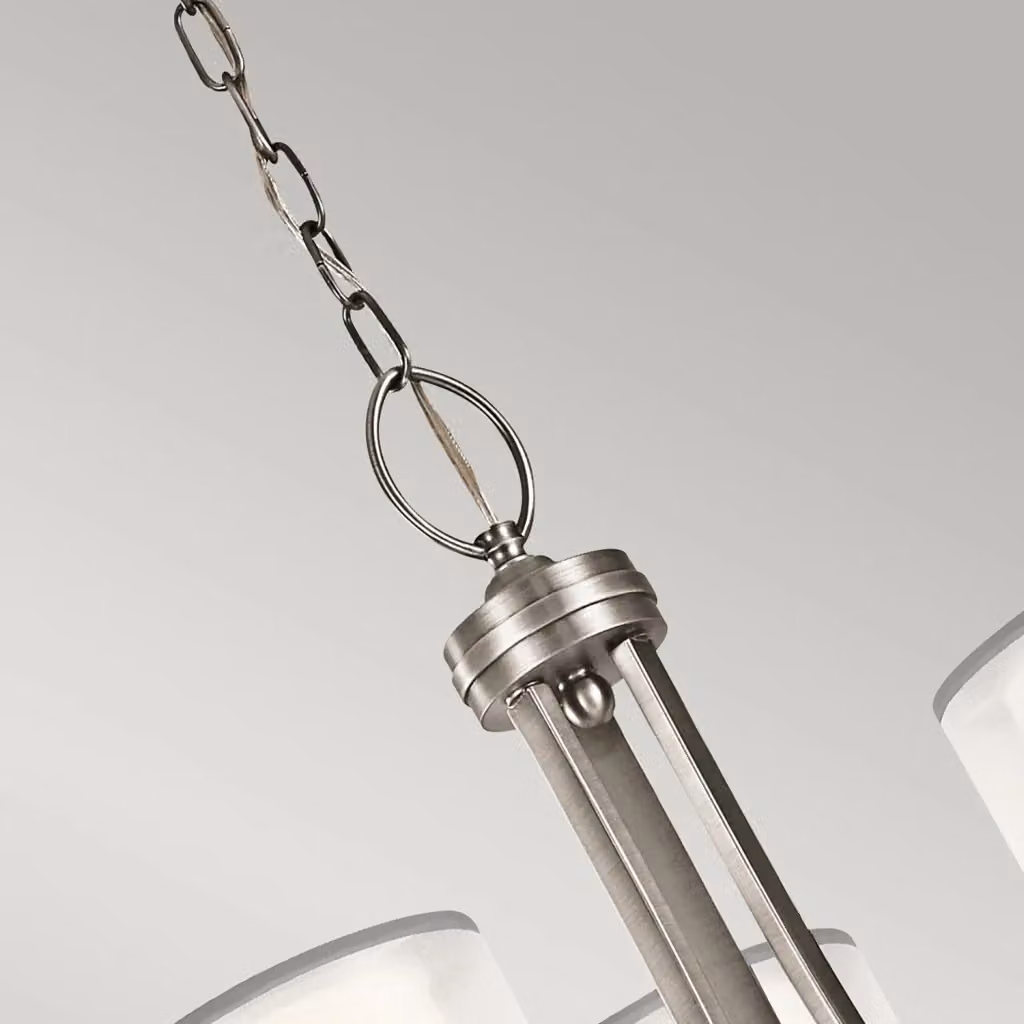 Lampadario da soffitto contemporaneo KICHLER Lacey in metallo argento e tessuto bianco con 9 luci E14 – 2