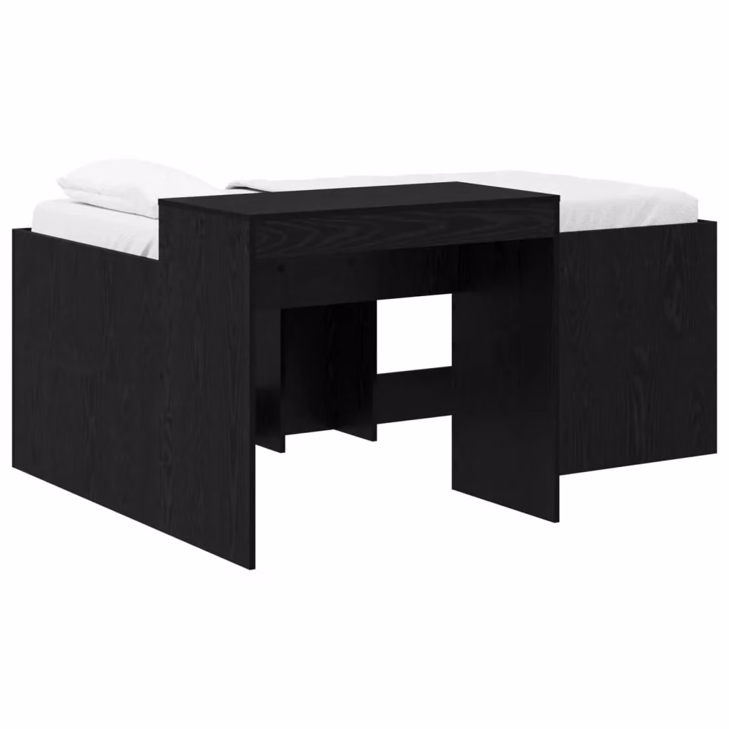 Letto alto per bambini vidaXL con scrivania Nero L: 160 cm, P: 80 cm, H: 163 cm – 2