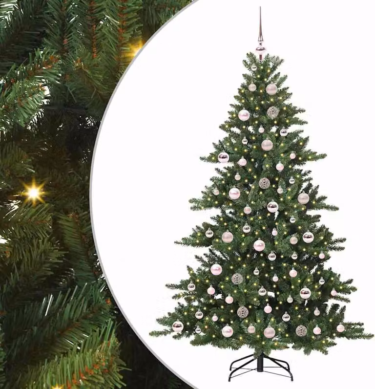 Albero di Natale Artificiale con Rami Pieghevoli Verde 180 cm