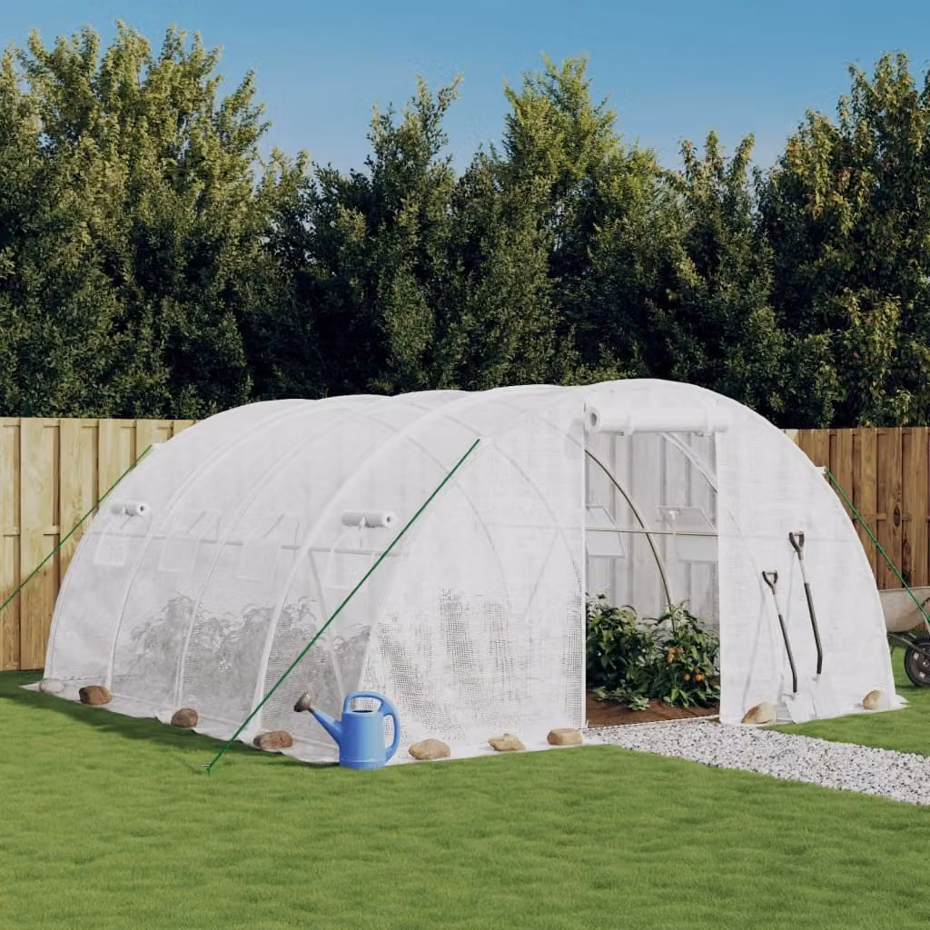 The Living Store Serra con struttura in acciaio bianca 16 m² 4x4x2 m