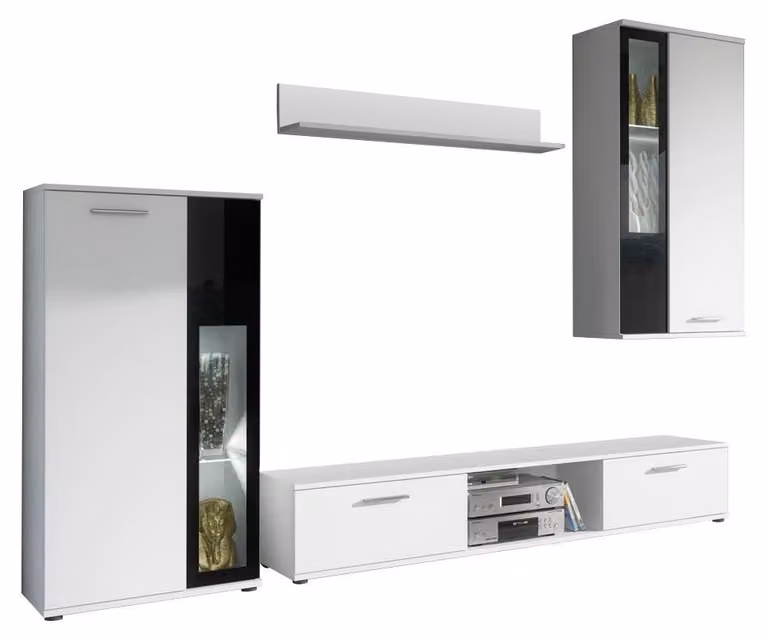 Wohnwand Komplett Designer Luxus Wohnzimmer Wandregal Modern Einrichtung