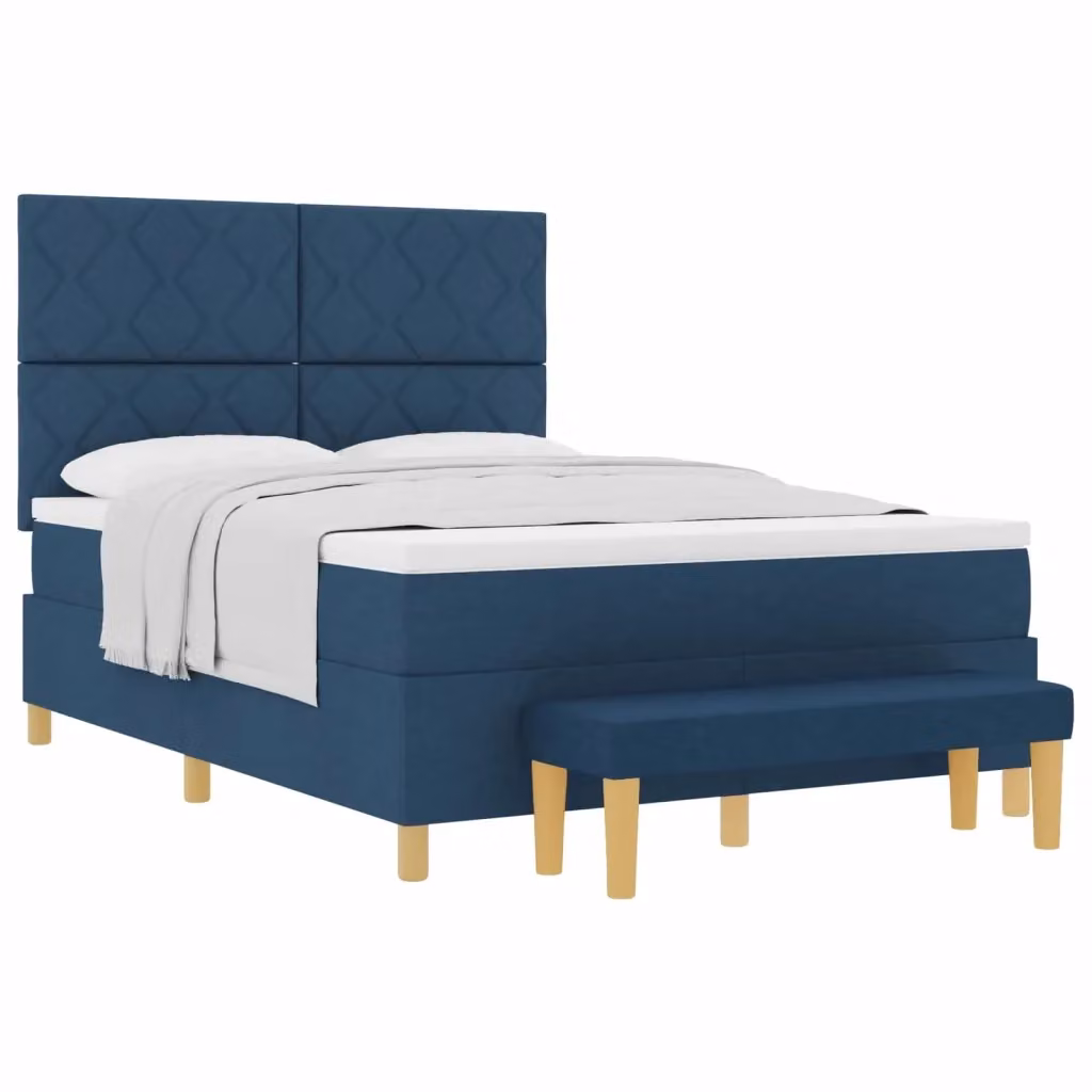 Letto con testiera e cuscino blu vidaXL L/P: 140 x 190 cm – 2