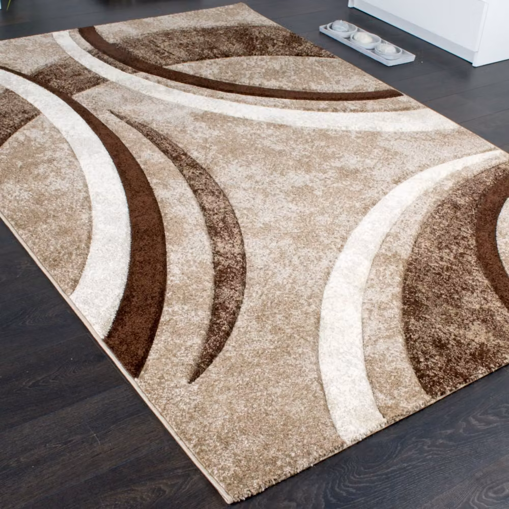 Tappeto moderno Bravo marrone con design astratto, L: 300 cm, P: 80 cm – 2