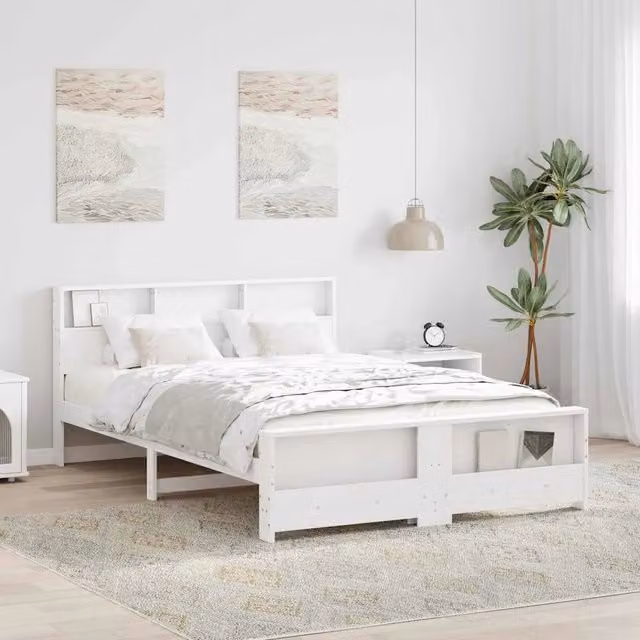 Struttura del letto Bianco 140 x 200 cm Legno di pino massiccio 3394226