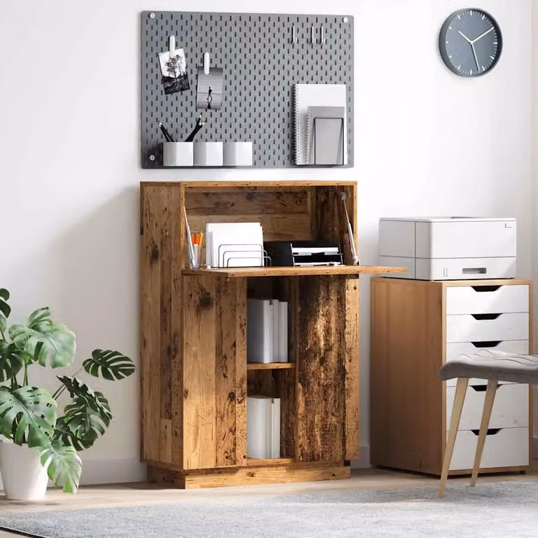 Scrivania moderna vidaXL in legno ingegnerizzato marrone L: 106,5 cm, P: 60 cm, H: 75 cm