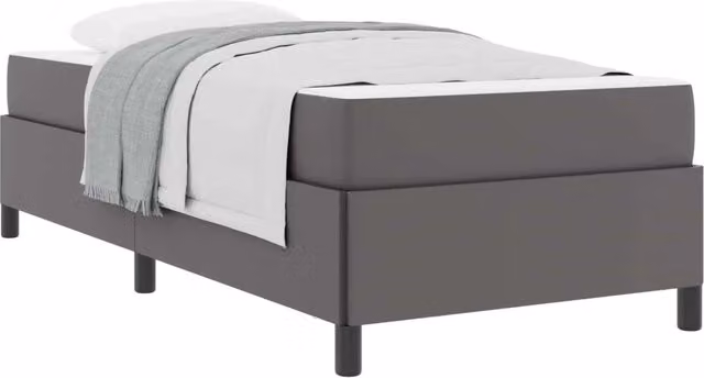Letto singolo | Letto per adulti | Struttura del letto con materasso Grigio 90 x 200 cm Tessuto