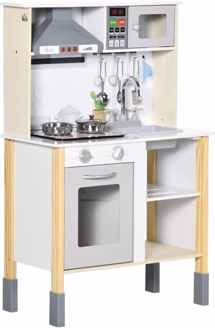 Cucina giocattolo in legno Minimal bianca L: 60 cm, P: 30,5 cm, H: 93,2 cm