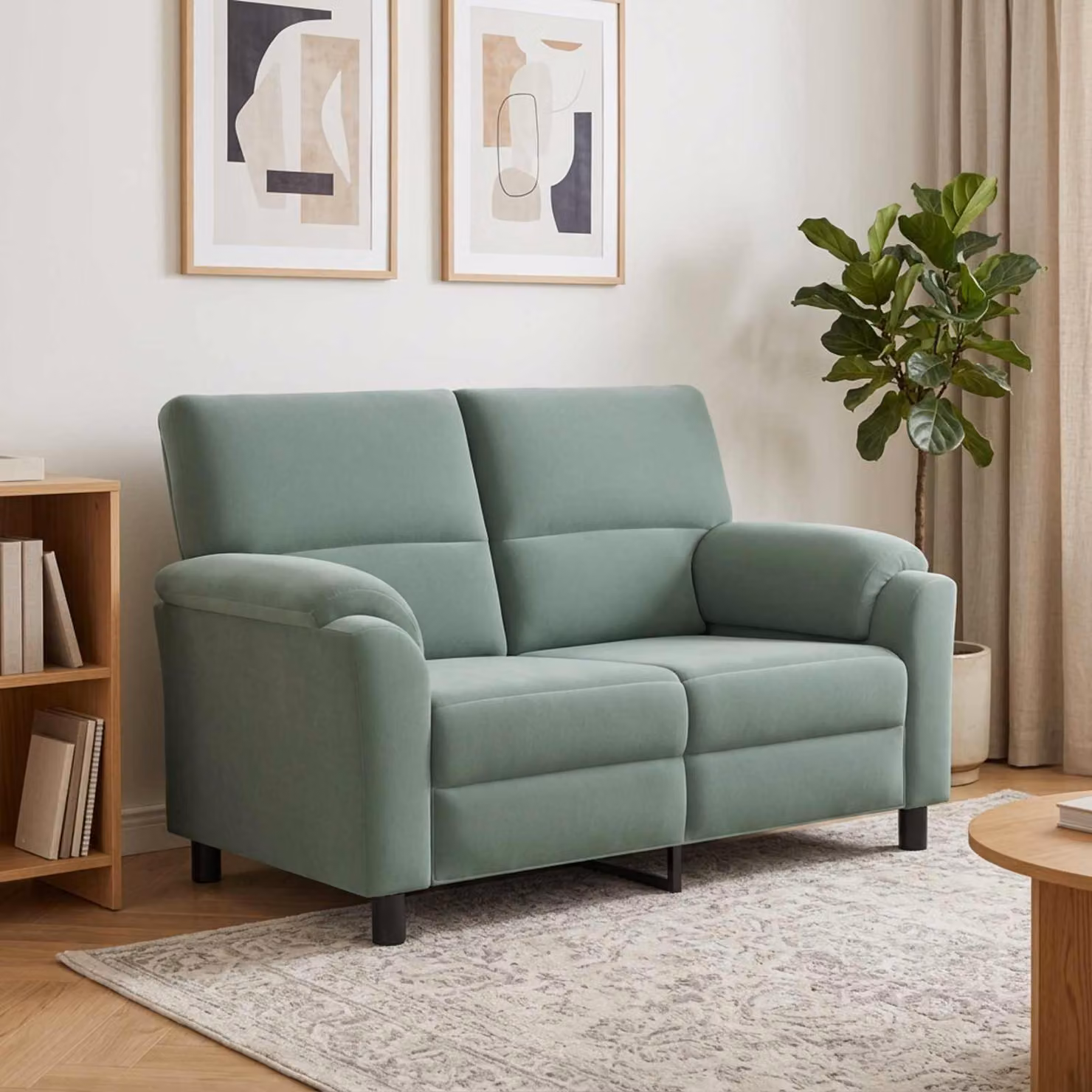 Divano moderno vidaXL in velluto verde con struttura in metallo, L: 154 cm, P: 85 cm, H: 93 cm