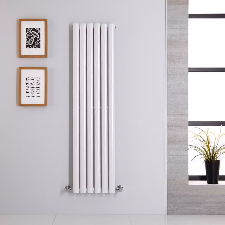 Radiatore Singolo di Design Verticale Bianco - 1400 x 354mm - 540W - Revive