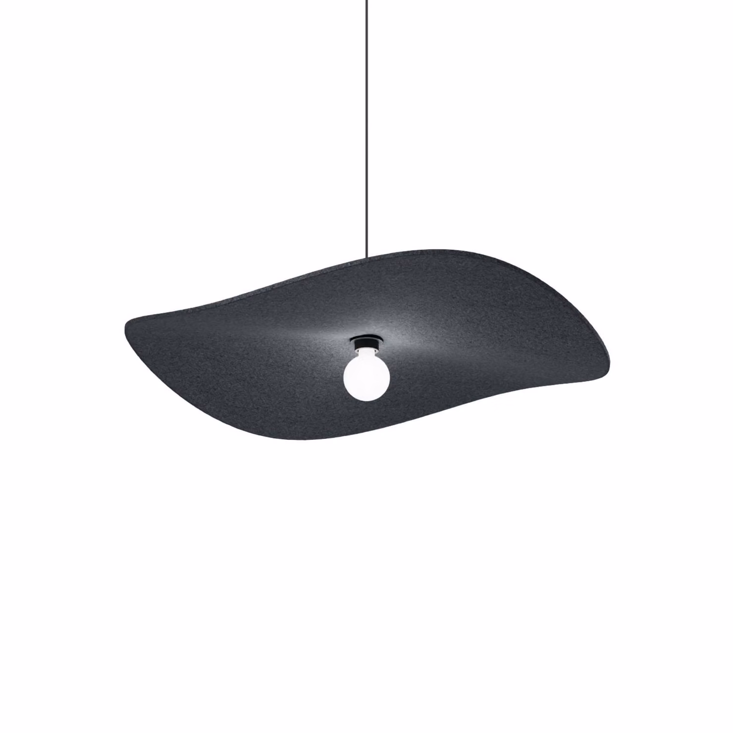 Wever & Ducré Lighting Lampada a sospensione Wave Soft 3.0, dimmerabile, Nero, Soggiorno / Sala da pranzo, Tessuto / Stoffa / Seta, Moderno, Lampada a sospensione