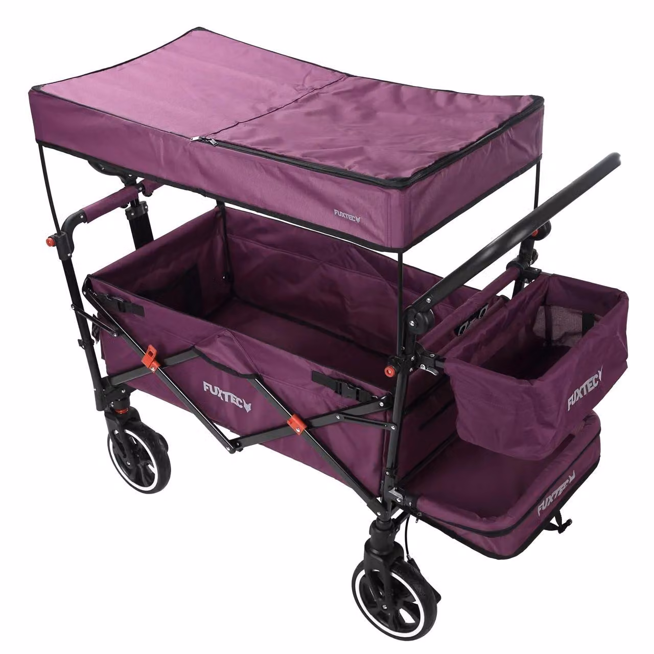 Fuxtec carrello pieghevole premium per il trasporto dei bambini con tettuccio CT850 VIOLA Purpur