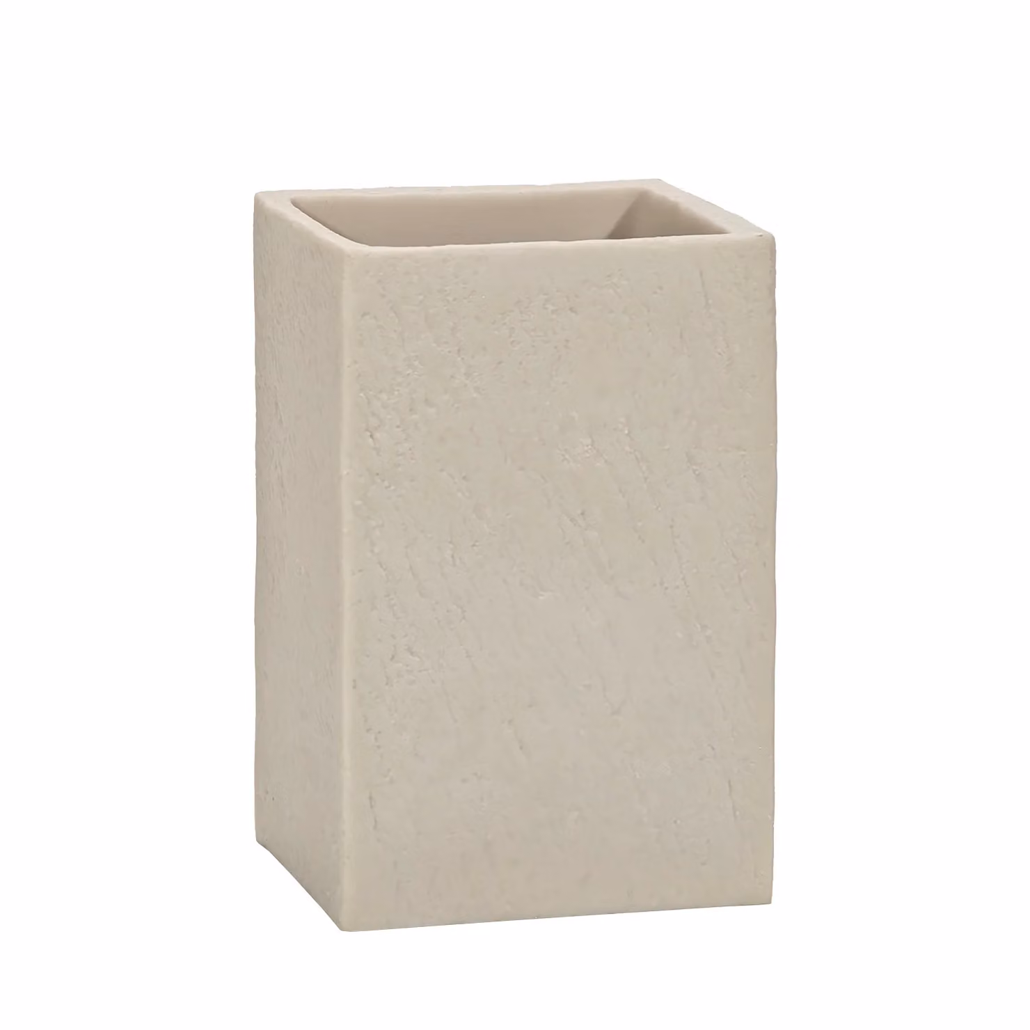 Portaspazzolini VESTIAMO CASA in ceramica con effetto materico beige H 10,6 cm x L 6,9 cm x P 5,8 cm