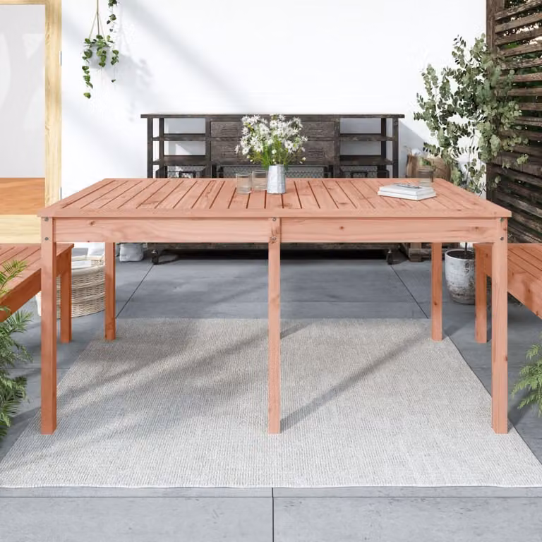 Tavolo da giardino The Living Store 159,5x82,5x76 cm in legno massiccio di abete Douglas