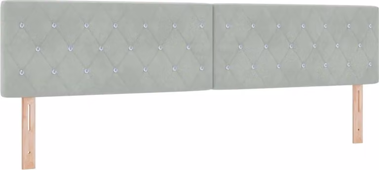 Testiera LED con strisce LED Grigio chiaro 200 cm Velluto