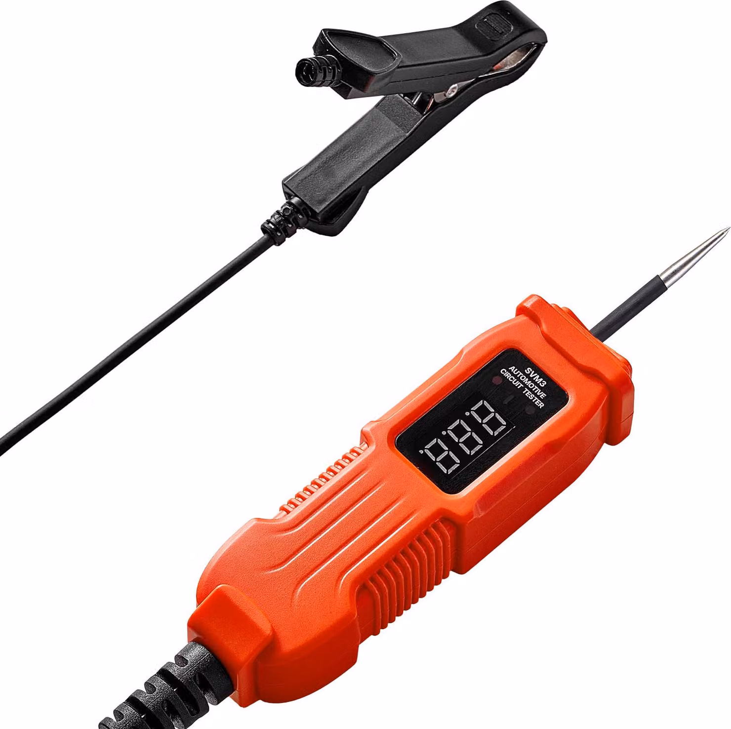 SucceBuy tester per circuiti auto con sonda e display a LED, tester di tensione 3-72 DCV con cavo da 3,5 m e robusto alloggiamento in ABS, rilevatore elettrico per circuiti