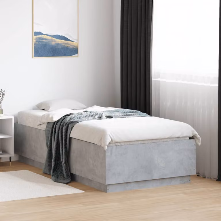 Giroletto vidaXL in legno multistrato grigio cemento L/P: 90 x 190 cm