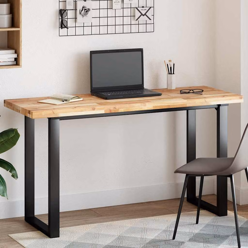 Piano Tavolo Rettangolare in Legno Massello di Acacia Marrone vidaXL L: 120 cm, P: 50 cm, H: 4 cm