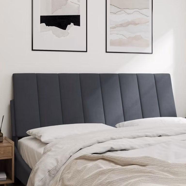 Cuscino Testiera Hanko vidaXL in Velluto Grigio, Larghezza: 137 cm