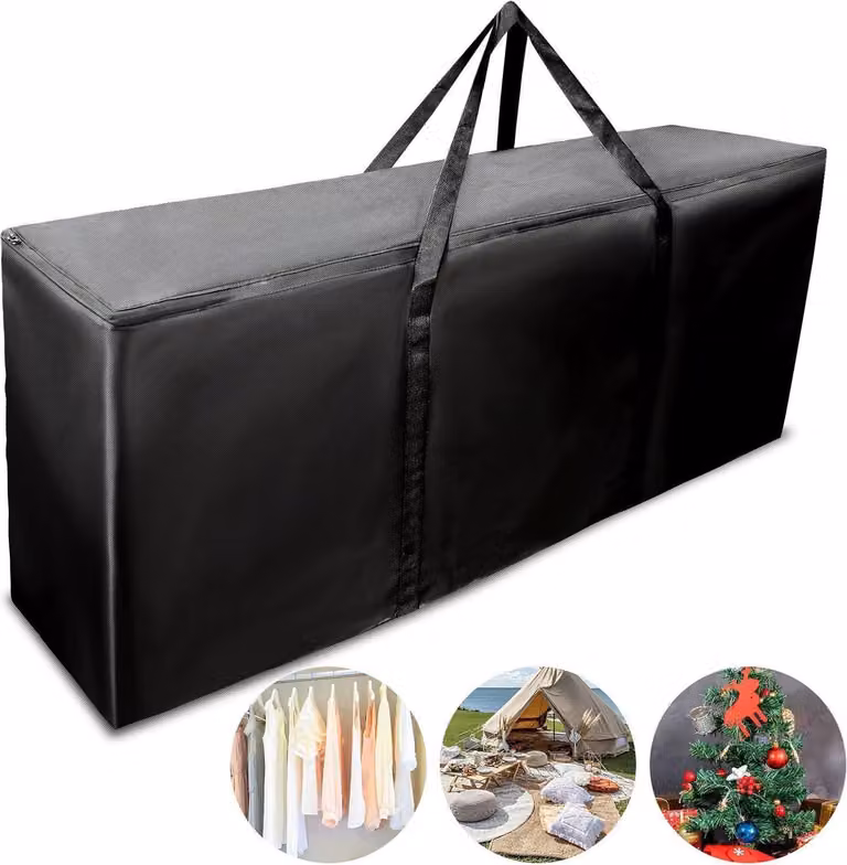 Borsa da giardino in tessuto Oxford 420D Nero 128x32x50cm