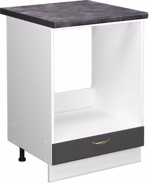 Mobile per forno da incasso Fame-Line Vicco stile rustico, Oro-antracite e Bianco, L: 60 cm – 1