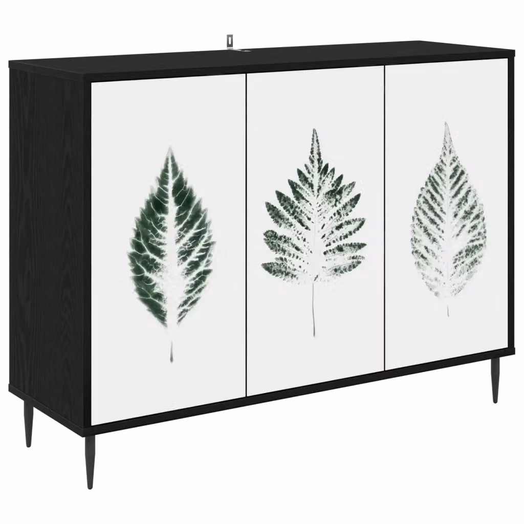 Credenza moderna HANAU vidaXL in rovere nero L: 102 cm, P: 33 cm, H: 76 cm – 2