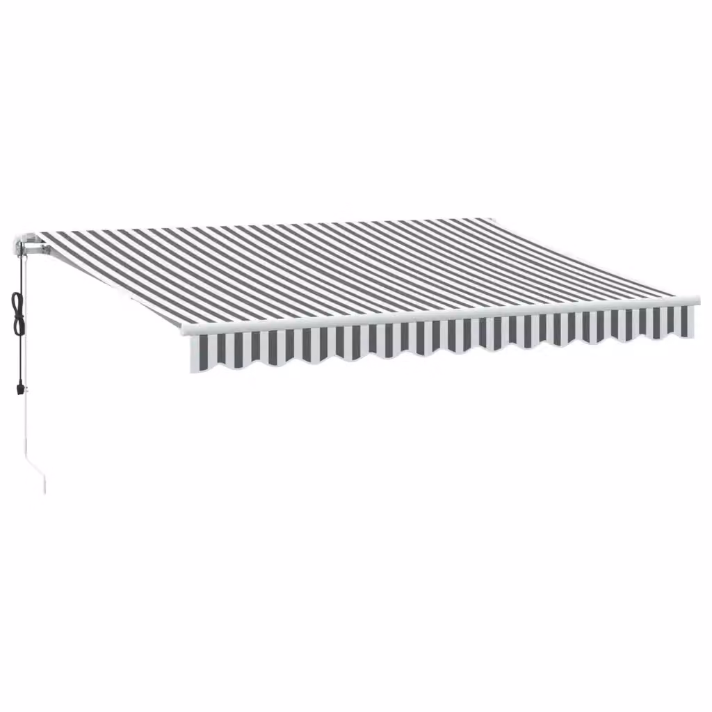 Tenda Retrattile Automatica con Motore vidaXL, Colore Antracite e Bianco, L: 350 cm x P: 250 cm – 2