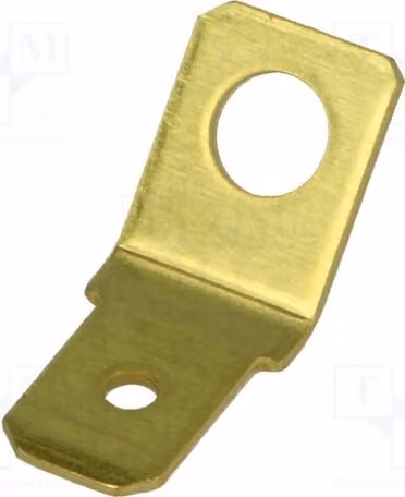 Connettore a morsetto, 10 pezzi: profilo piatto, 6,3 mm, 0,8 mm, maschio, M4, non isolato, ottone, modello BM 01005 - con saldature