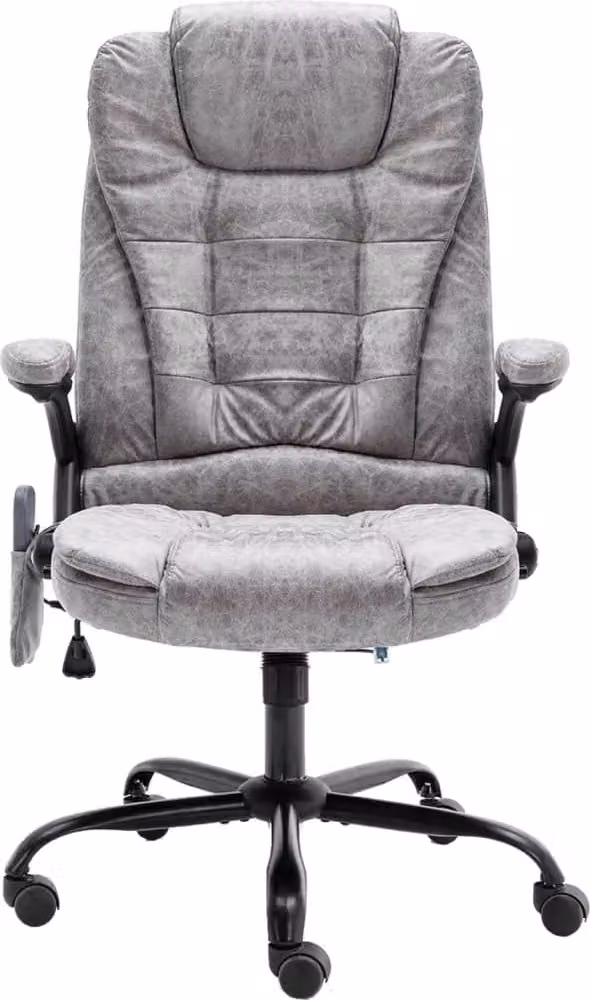 Sedia da Ufficio Massaggiante Grigio Chiaro in Scamosciato