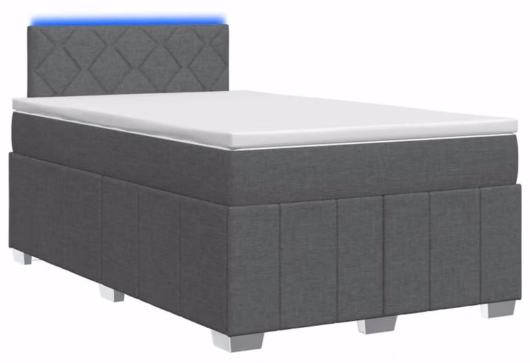 Letto a molle con materasso grigio scuro 120 x 200 cm in tessuto