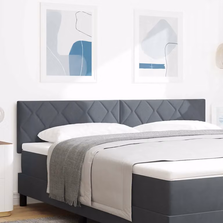 Testiera per letto vidaXL in velluto grigio scuro, larghezza 180 cm