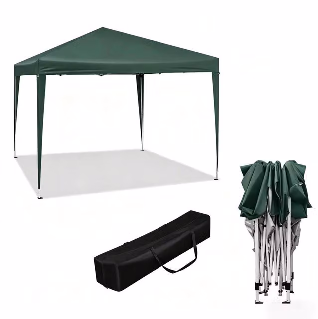 Gazebo da giardino pieghevole 300x300x260 cm in oxford verde, con borsa