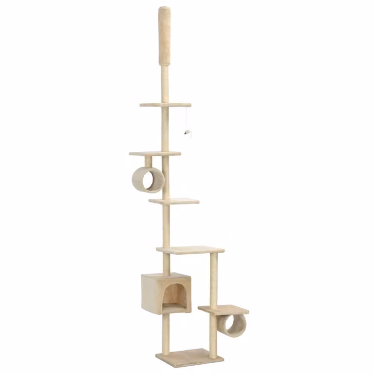 vidaXL Tiragraffi per gatti con tiragraffi in sisal 260 cm Beige